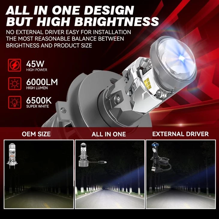 Auto LED Projector Lens Headlight Bulb With Competitive Price factory